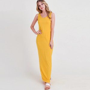 Long Maxi Dress | Mustard Yellow | Various Sizes